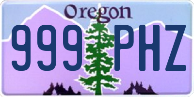OR license plate 999PHZ