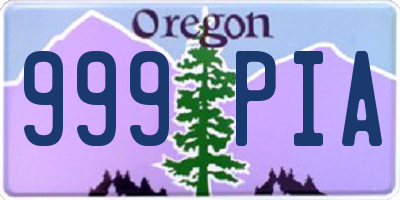 OR license plate 999PIA