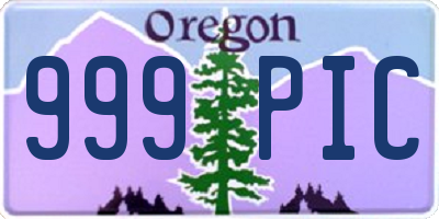 OR license plate 999PIC