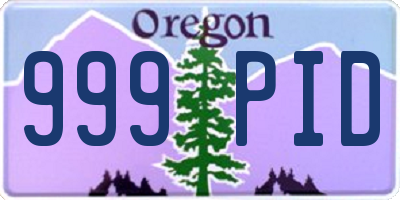 OR license plate 999PID
