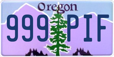 OR license plate 999PIF
