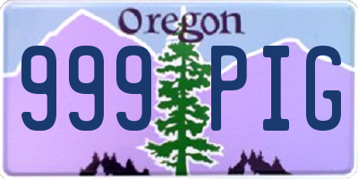 OR license plate 999PIG