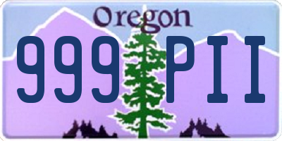 OR license plate 999PII