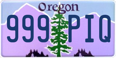 OR license plate 999PIQ