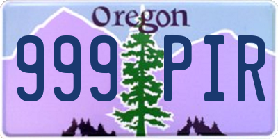 OR license plate 999PIR