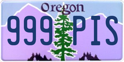 OR license plate 999PIS
