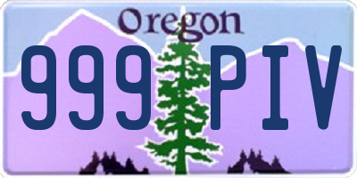 OR license plate 999PIV