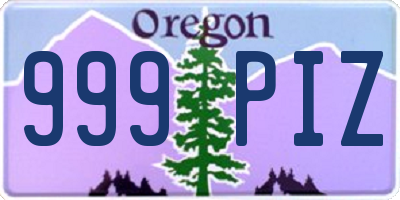 OR license plate 999PIZ