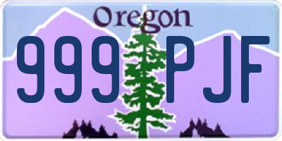 OR license plate 999PJF