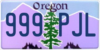 OR license plate 999PJL
