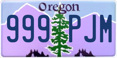 OR license plate 999PJM