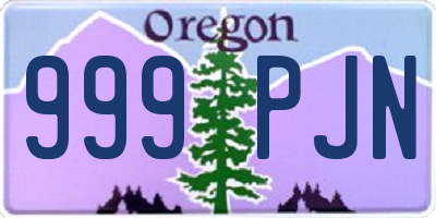 OR license plate 999PJN