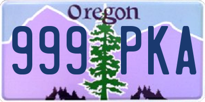 OR license plate 999PKA