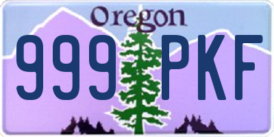 OR license plate 999PKF