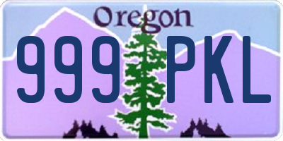 OR license plate 999PKL