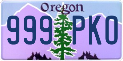 OR license plate 999PKO