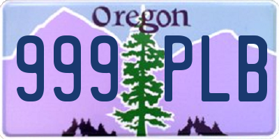 OR license plate 999PLB