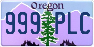 OR license plate 999PLC