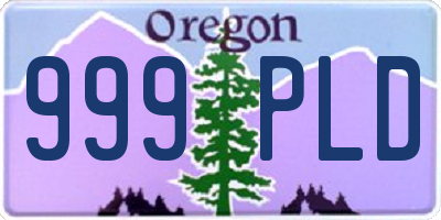 OR license plate 999PLD