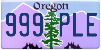 OR license plate 999PLE