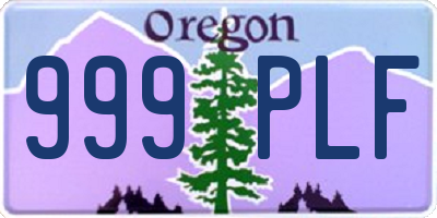 OR license plate 999PLF