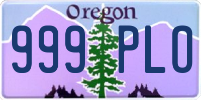 OR license plate 999PLO