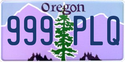OR license plate 999PLQ