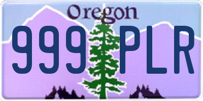 OR license plate 999PLR