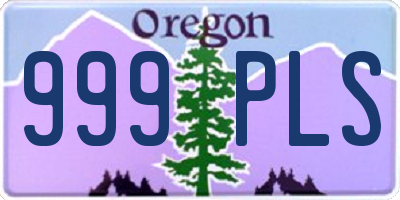 OR license plate 999PLS