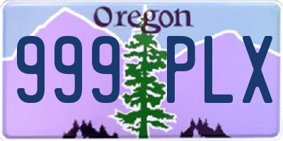 OR license plate 999PLX