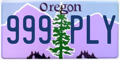 OR license plate 999PLY