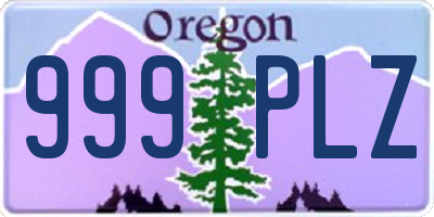OR license plate 999PLZ