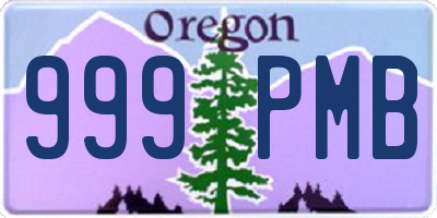 OR license plate 999PMB