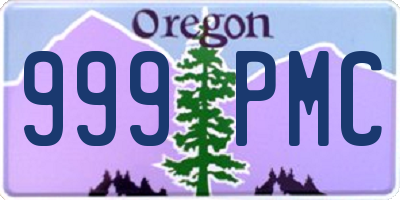 OR license plate 999PMC