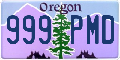 OR license plate 999PMD