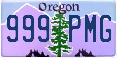 OR license plate 999PMG