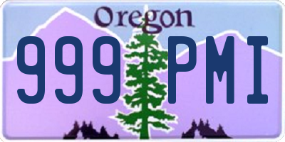 OR license plate 999PMI