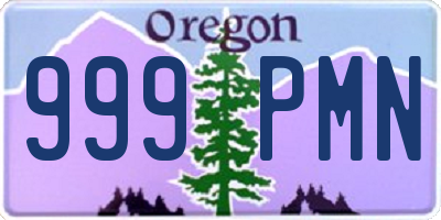 OR license plate 999PMN