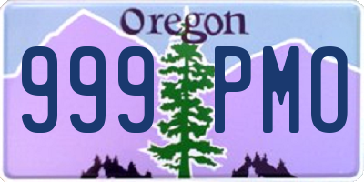 OR license plate 999PMO
