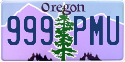 OR license plate 999PMU