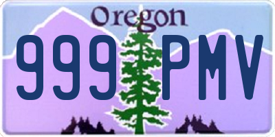 OR license plate 999PMV