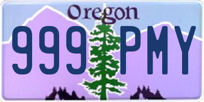 OR license plate 999PMY