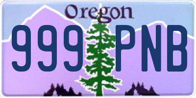 OR license plate 999PNB