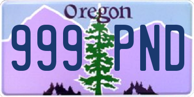 OR license plate 999PND