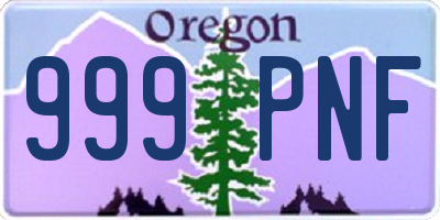OR license plate 999PNF