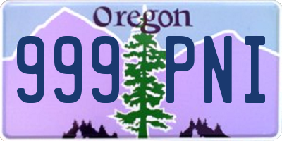 OR license plate 999PNI