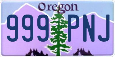 OR license plate 999PNJ