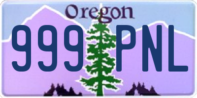 OR license plate 999PNL