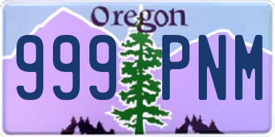 OR license plate 999PNM