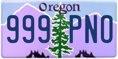 OR license plate 999PNO